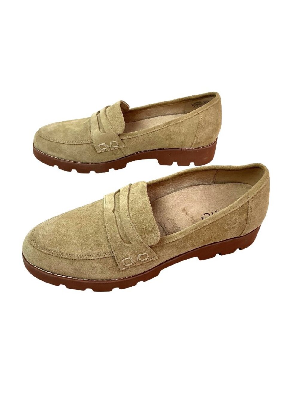 New Vionic Cheryl ll Penny Loafers Suede Slip-On Womens 9 Tan